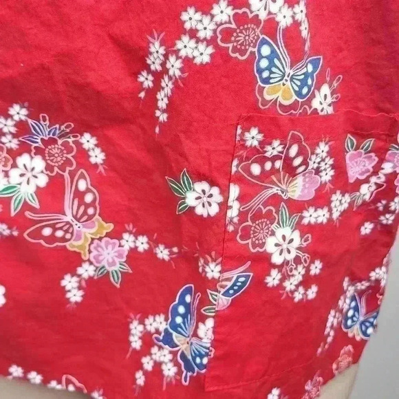 Ichiban Vintage Rare Red Floral Double Tie Shirt Size Large Made in Japan - Picture 2 of 9